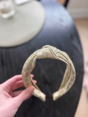 Anthropologie Metallic Gold Knotted Headband
